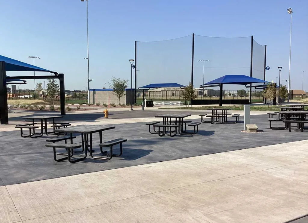 Sanford Sports Complex picnic table installation