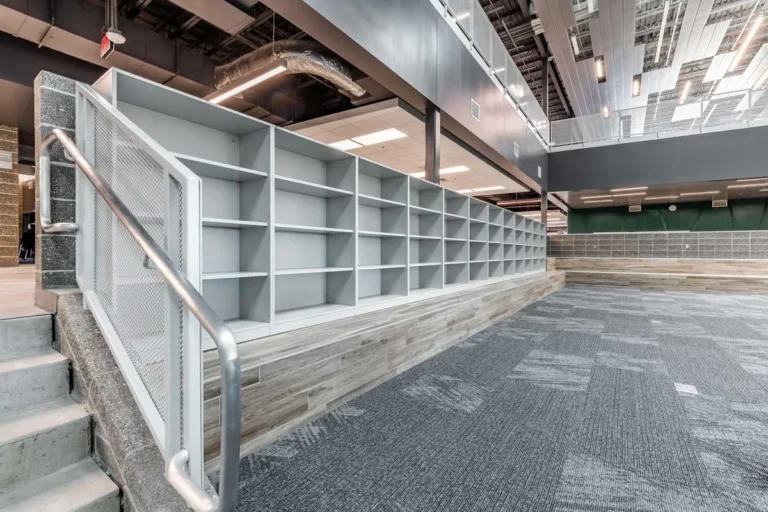 Jefferson High School built in wooden storage units